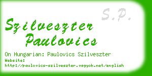 szilveszter paulovics business card